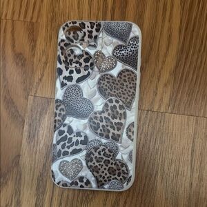 iPhone 16 Leopard Print Phone Case - Black and Brown